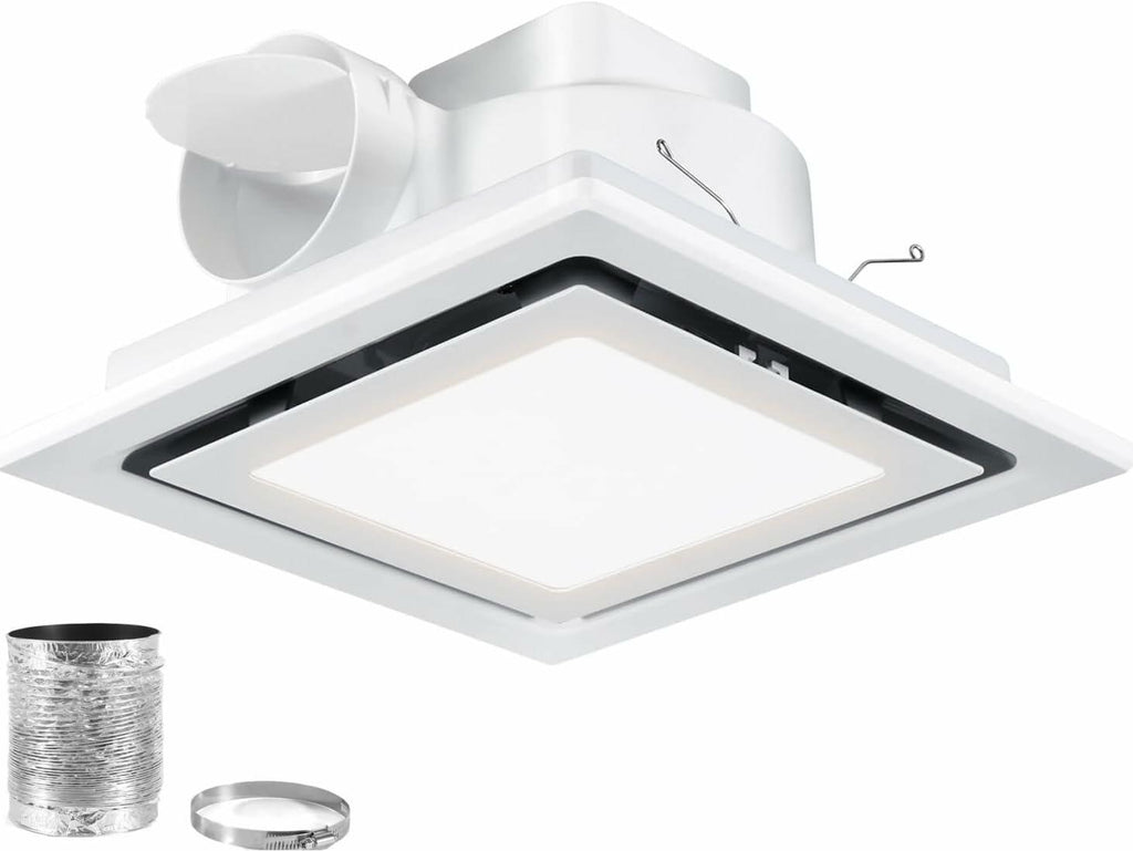 JOANAJO Bathroom Exhaust Fan with LED Light Ceiling Mount Ventilation Fan 120