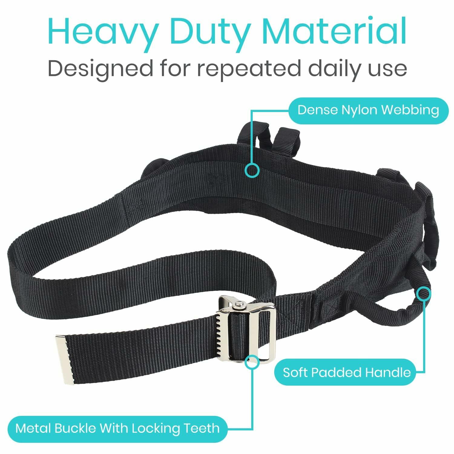 Vive Gait Belt (300lbs) Transfer Belt with Handles - Medical Nursing Safety