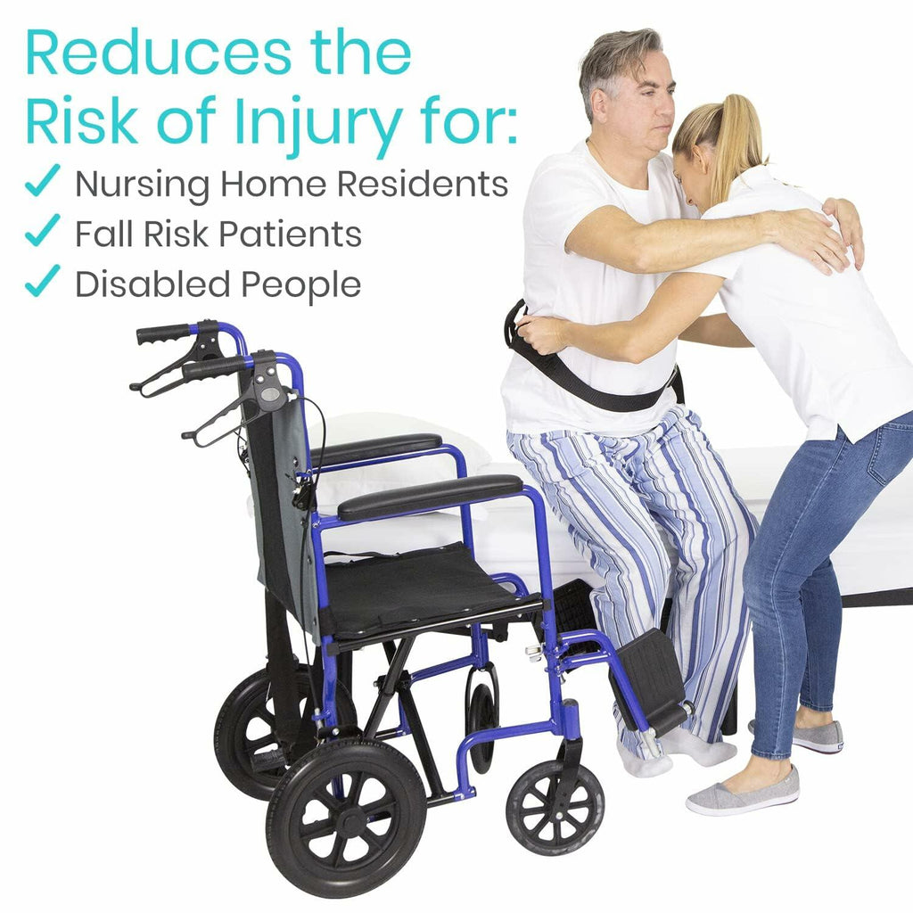 Vive Gait Belt (300lbs) Transfer Belt with Handles - Medical Nursing Safety