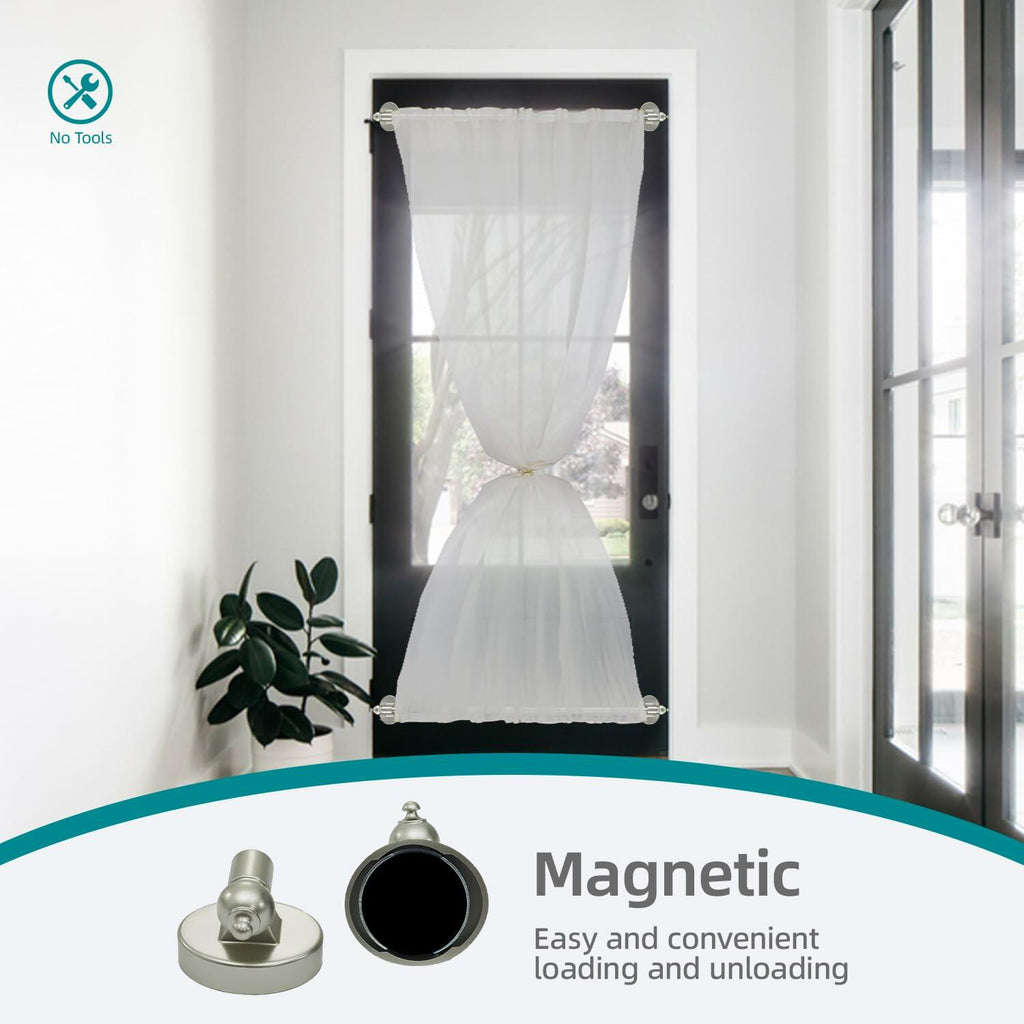 WL.Rocaille Magnetic Curtain Rods for Metal Doors and Window, Multi-Use