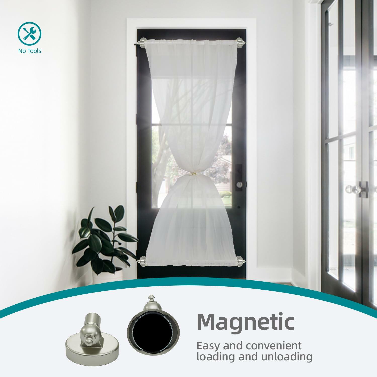 WL.Rocaille Magnetic Curtain Rods for Metal Doors and Window, Multi-Use