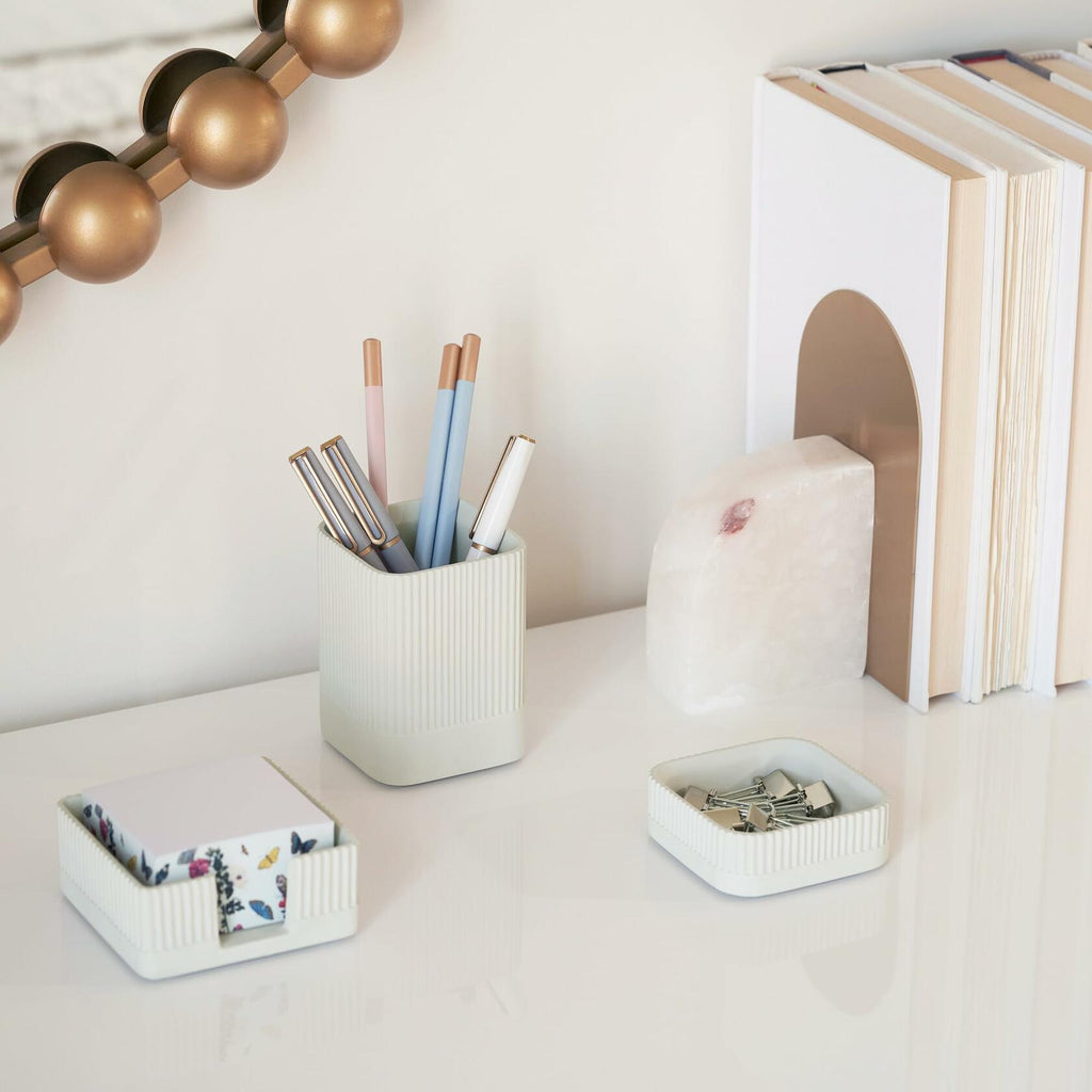 Aesthetic Desk Organizer Set of 3 For Your Office - Sturdy Concrete Desktop