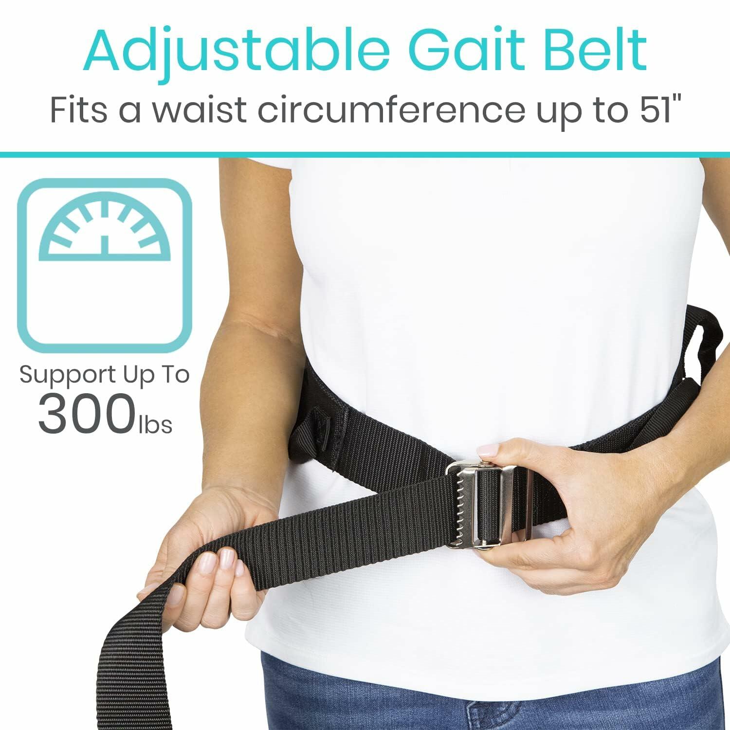 Vive Gait Belt (300lbs) Transfer Belt with Handles - Medical Nursing Safety