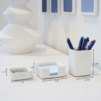 Aesthetic Desk Organizer Set of 3 For Your Office - Sturdy Concrete Desktop