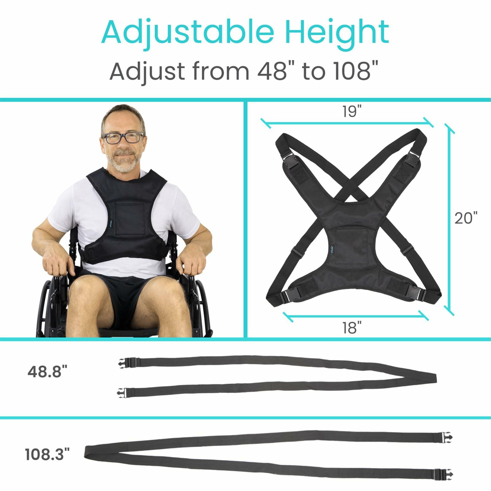 Vive Wheelchair Harness for Adults - Wheelchair Seat Belt - Safety Belt for