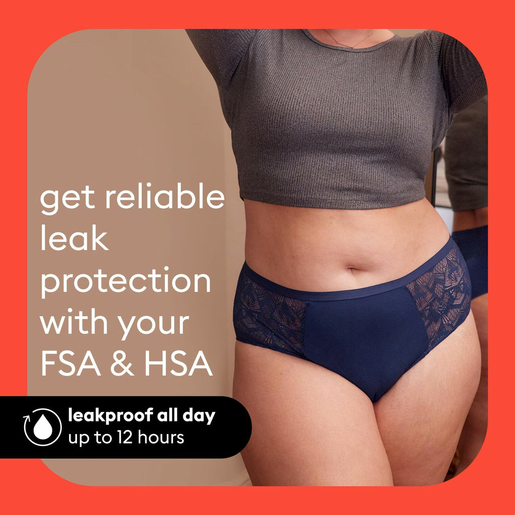 Thinx Period Underwear, X-Small Comfort-Stretch Hi-Waist, Holds Up to 12 Regular