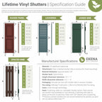 2 Packs Of 12 Ekena Millwork LVSL0012WB 3" Lifetime Vinyl Shutter-Lok's