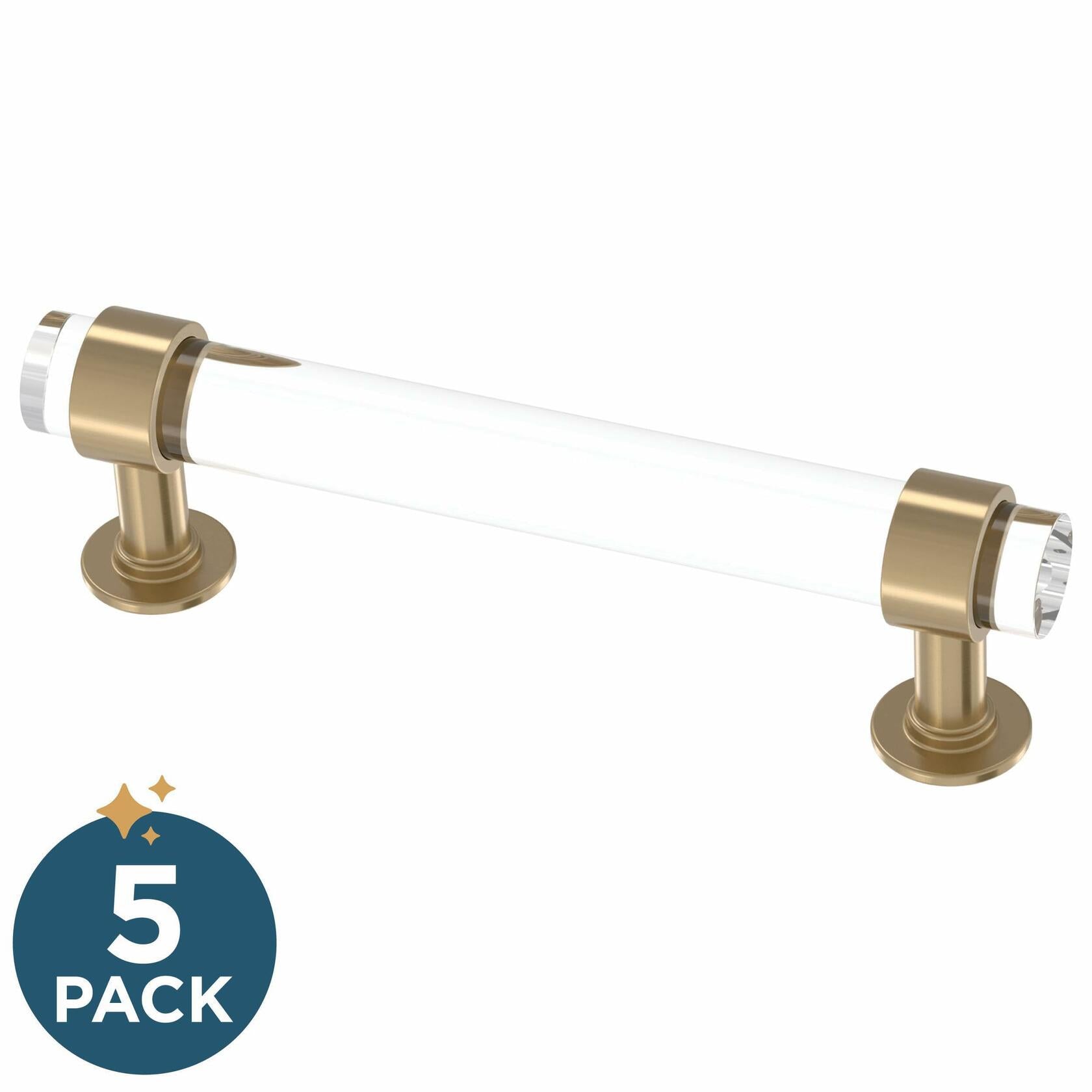 Franklin Brass Francisco Acrylic Bar (5-Pack) Gold Cabinet Handles 3-3/4' Hole