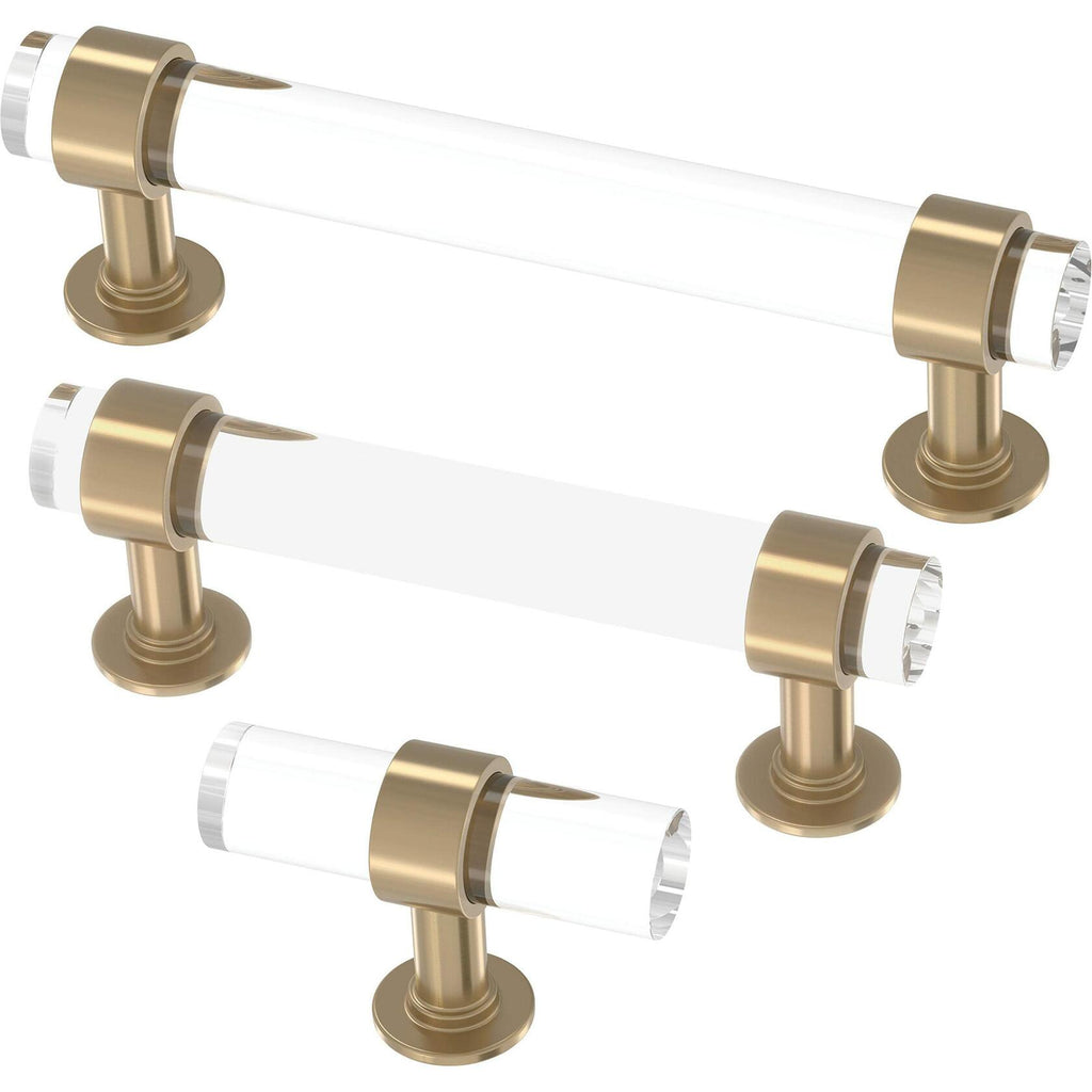 Franklin Brass Francisco Acrylic Bar (5-Pack) Gold Cabinet Handles 3-3/4' Hole