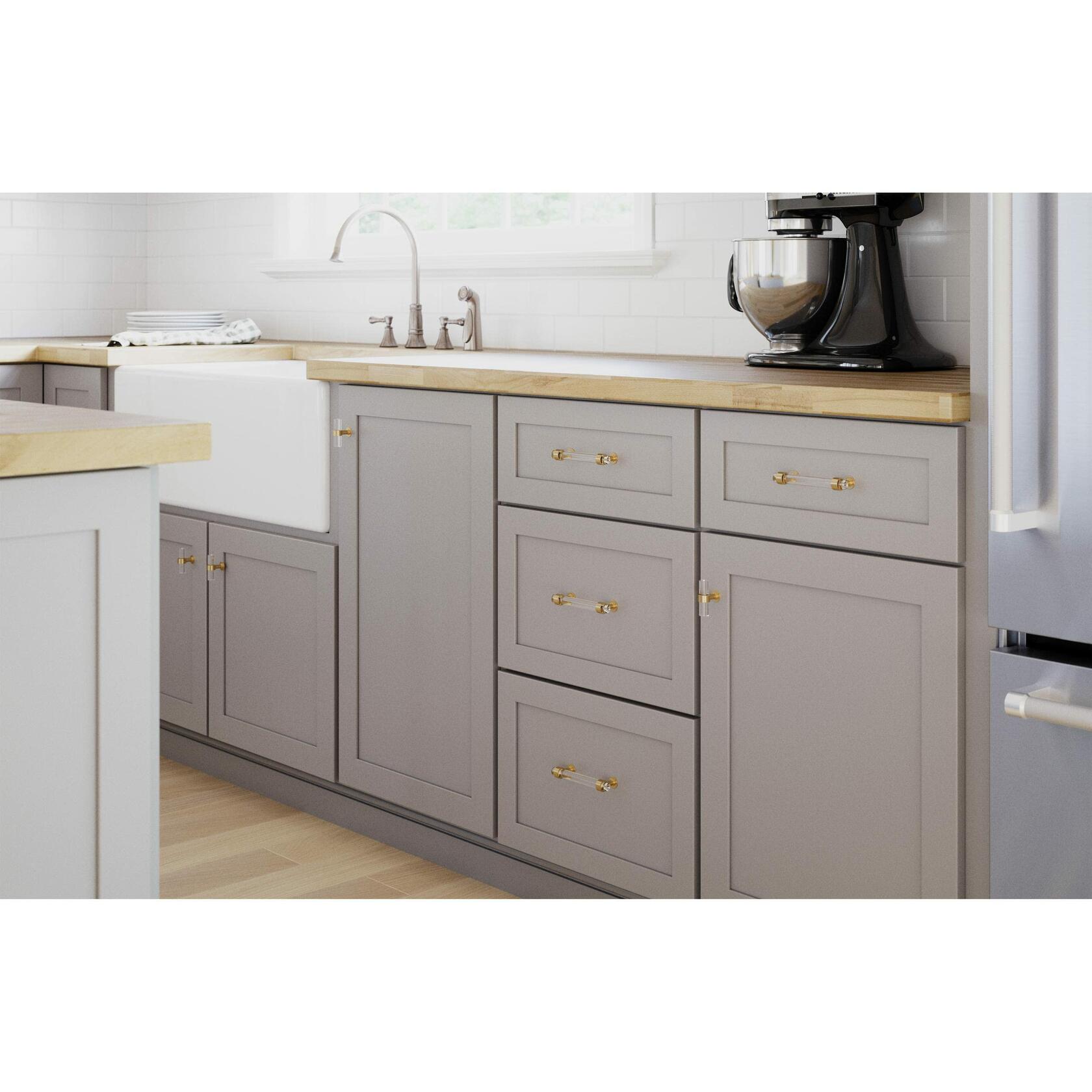 Franklin Brass Francisco Acrylic Bar (5-Pack) Gold Cabinet Handles 3-3/4' Hole