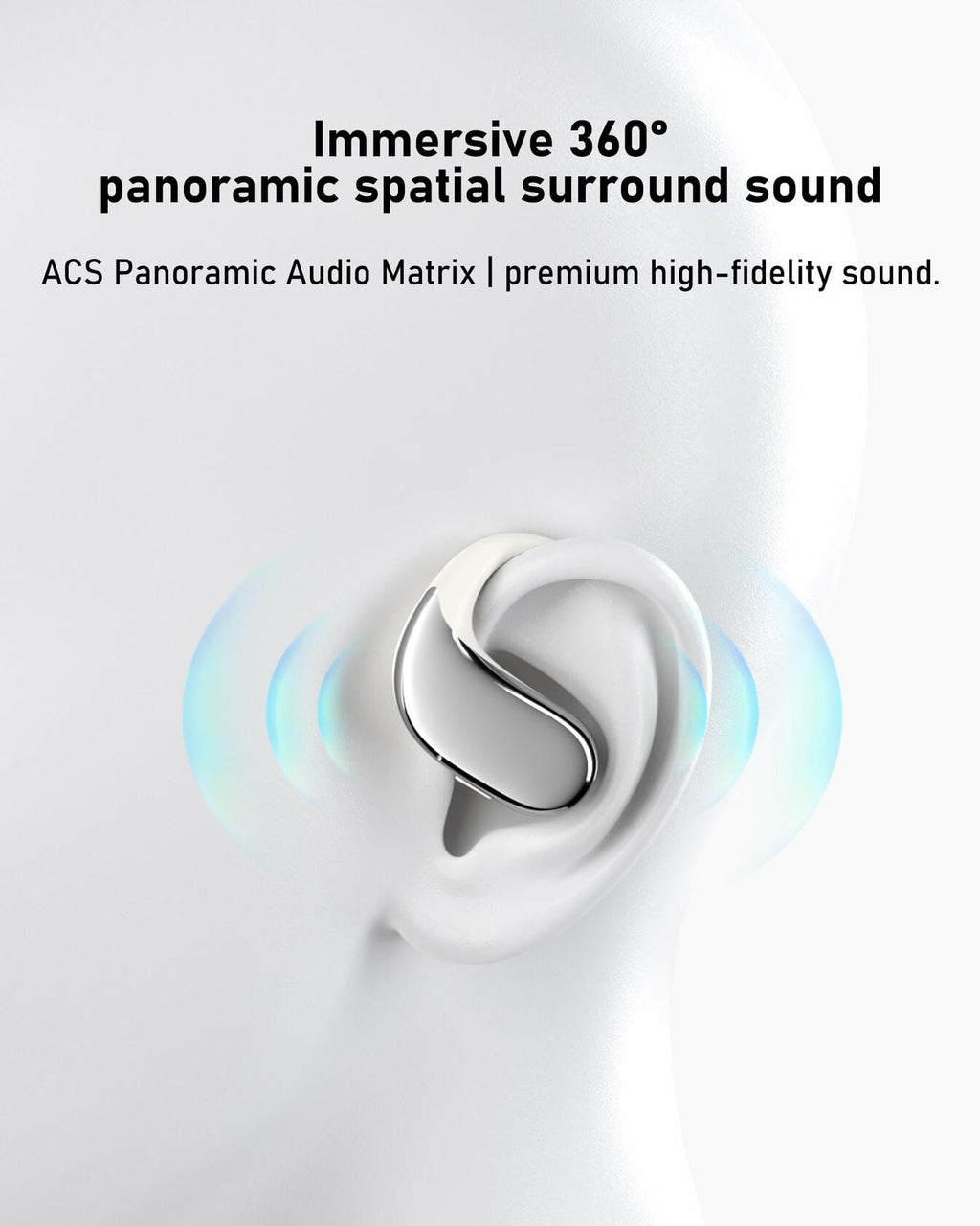 WIVTAK Open Ear Headphones Bluetooth 5.4, 62H Playtime, Air Conduction Wireless