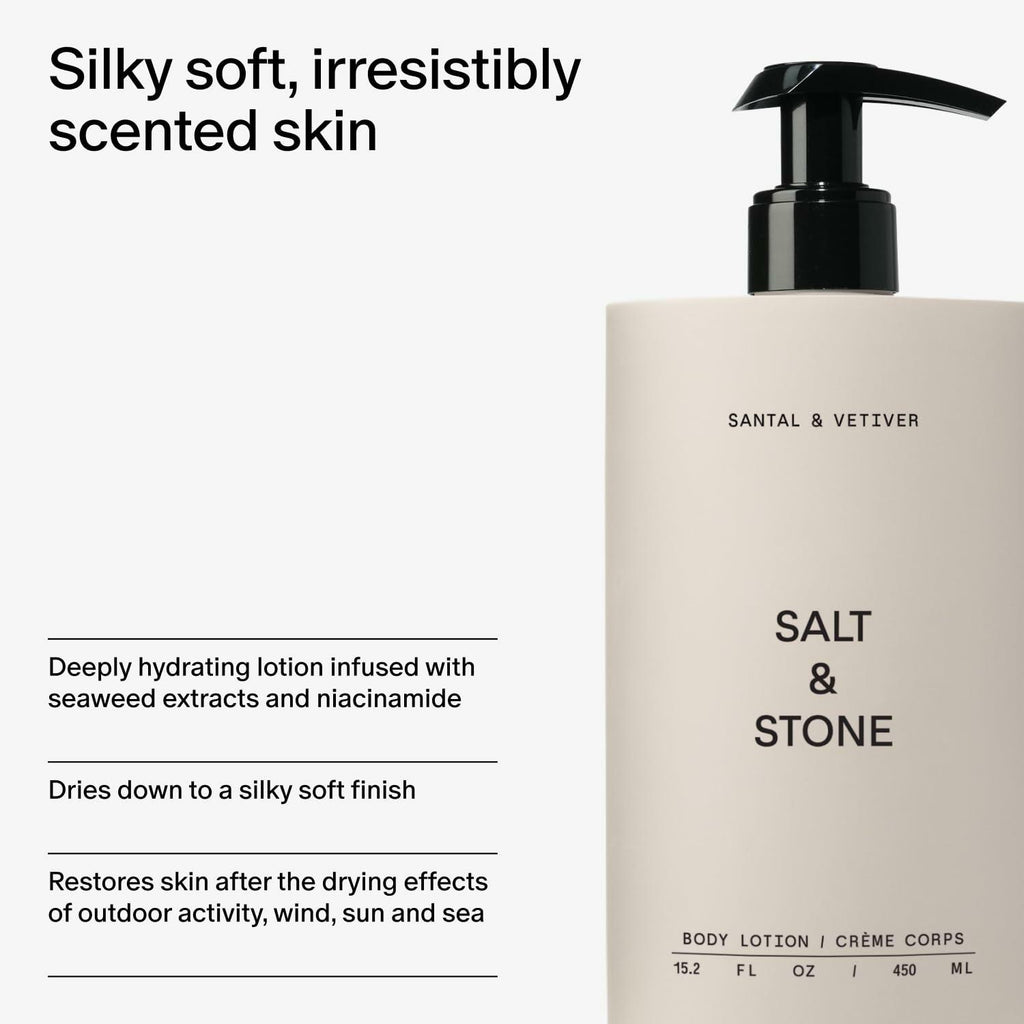 Salt & Stone Body Lotion for Women & Men | Santal & Vetiver | Hydrates,