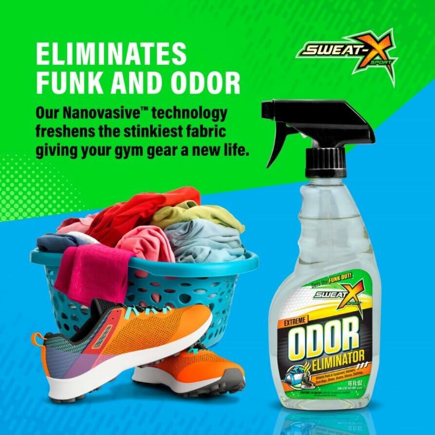 2 Pack SweatX Extreme Odor Spray - Multipurpose No-Wash Deodorizer - Ideal for