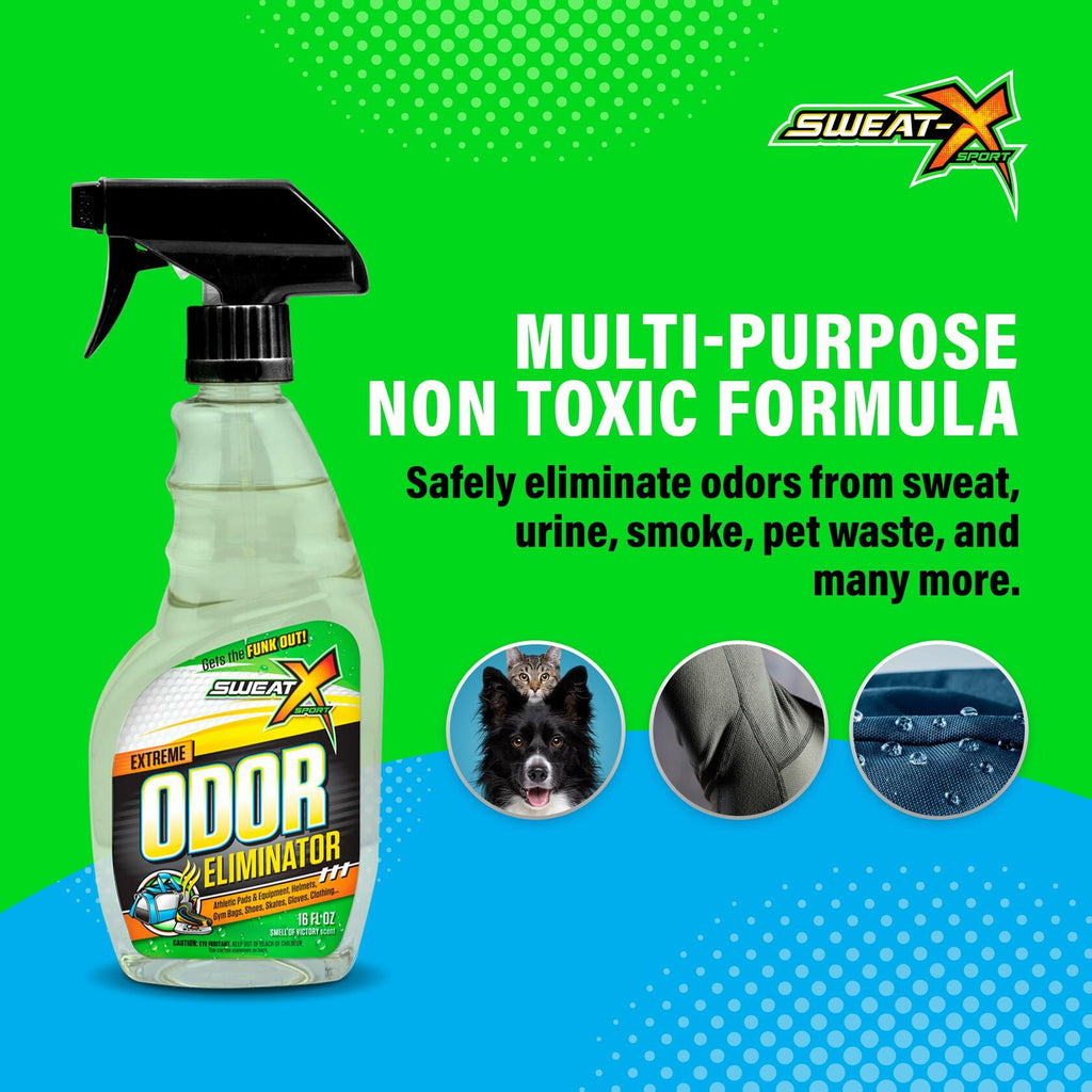 2 Pack SweatX Extreme Odor Spray - Multipurpose No-Wash Deodorizer - Ideal for