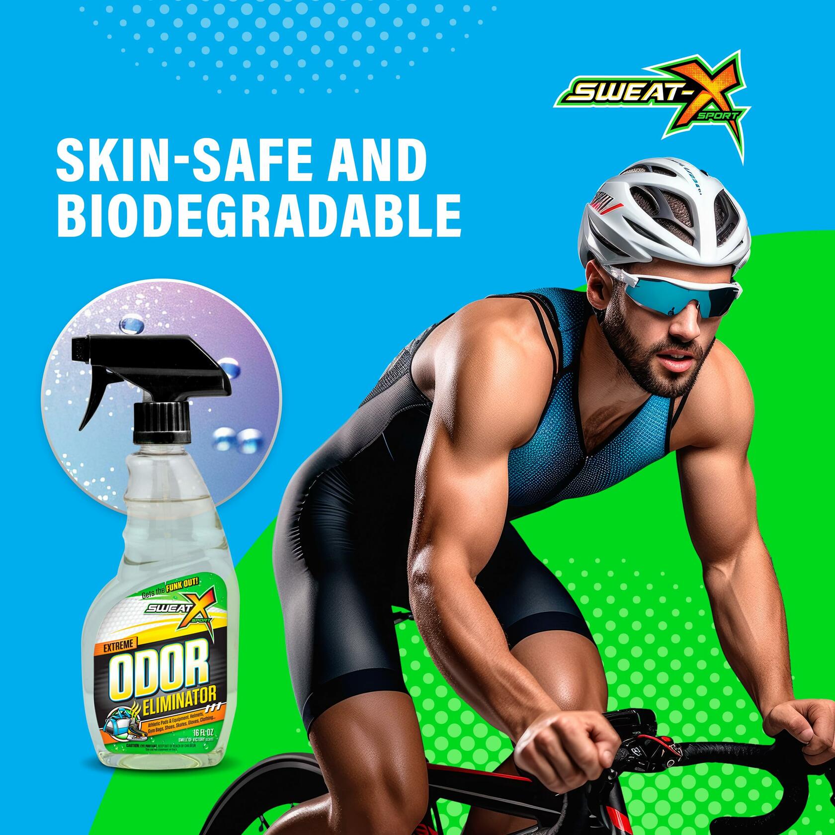 2 Pack SweatX Extreme Odor Spray - Multipurpose No-Wash Deodorizer - Ideal for