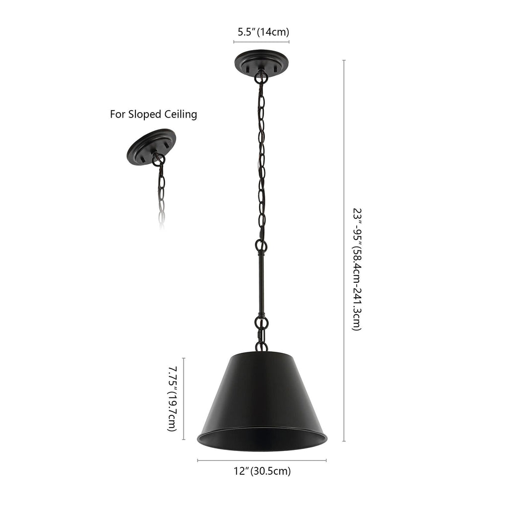 JONATHAN Y JYL7586A Harper 12" 1-Light Industrial Farmhouse Iron LED Pendant