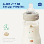 MAM 6oz Premium Glass Wide Neck Baby Bottle with Slow Flow Breastfeeding-Like