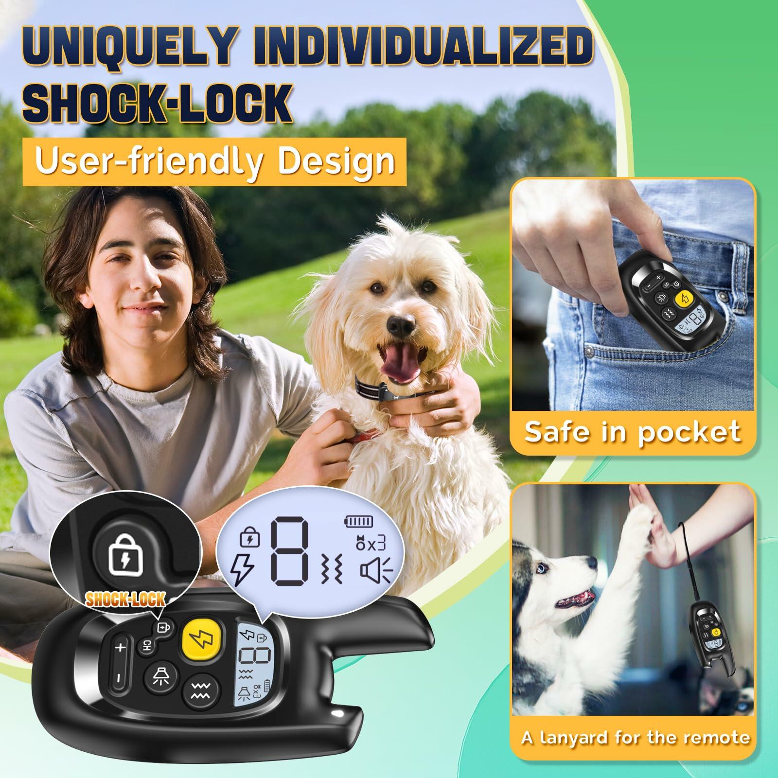 Dog Shock Collar with Remote Control- [Newly Upgraded] Dog Training Collar for