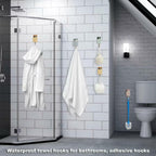 FUZSKWID 4Pcs Cute Self Adhesive Towel Hooks -Max Load 10LB,Heavy Duty Utility