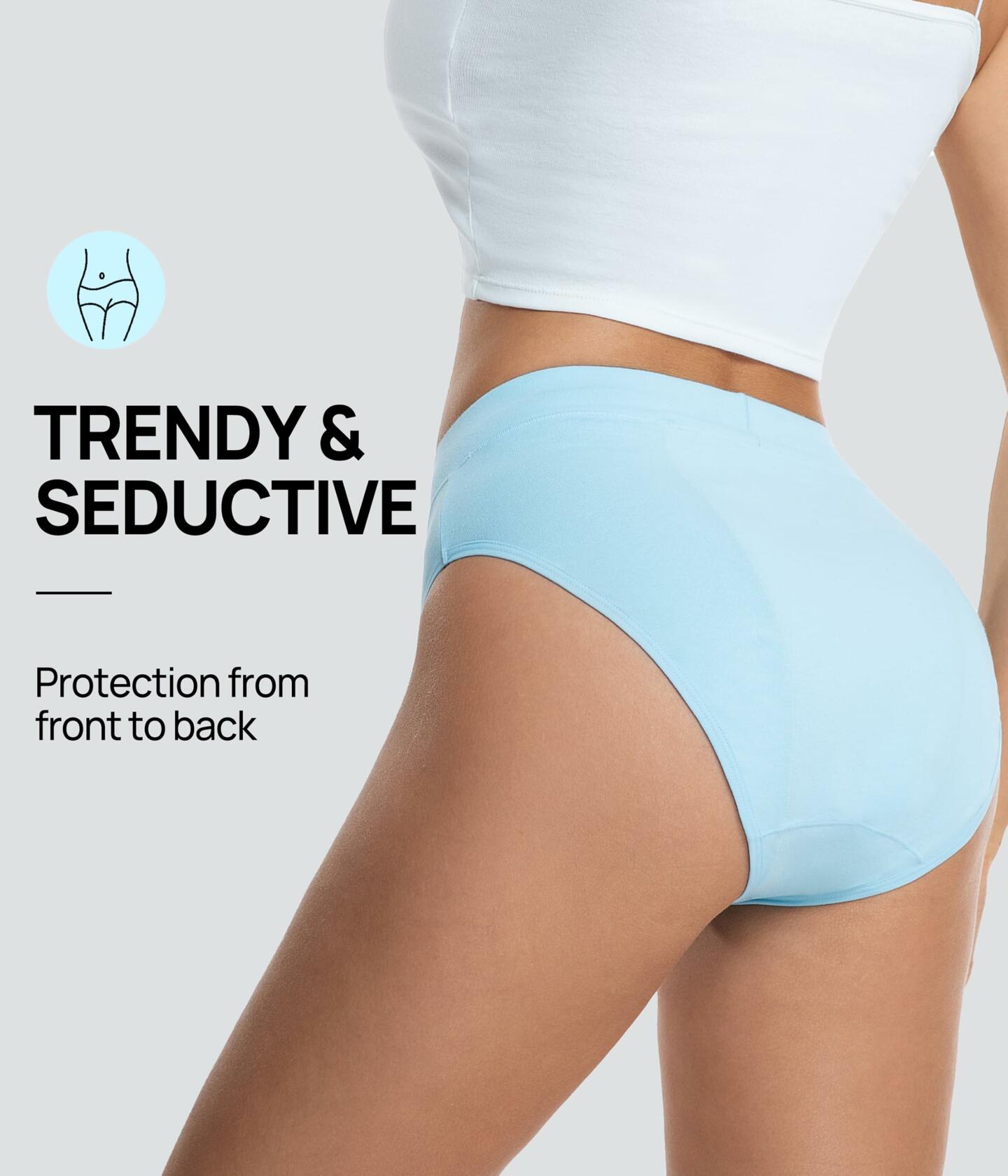 3 Pack Small SUNCHIRI Women's High Cut Incontinence Underwear, Washable