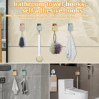 FUZSKWID 4Pcs Cute Self Adhesive Towel Hooks -Max Load 10LB,Heavy Duty Utility
