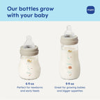 MAM 6oz Premium Glass Wide Neck Baby Bottle with Slow Flow Breastfeeding-Like
