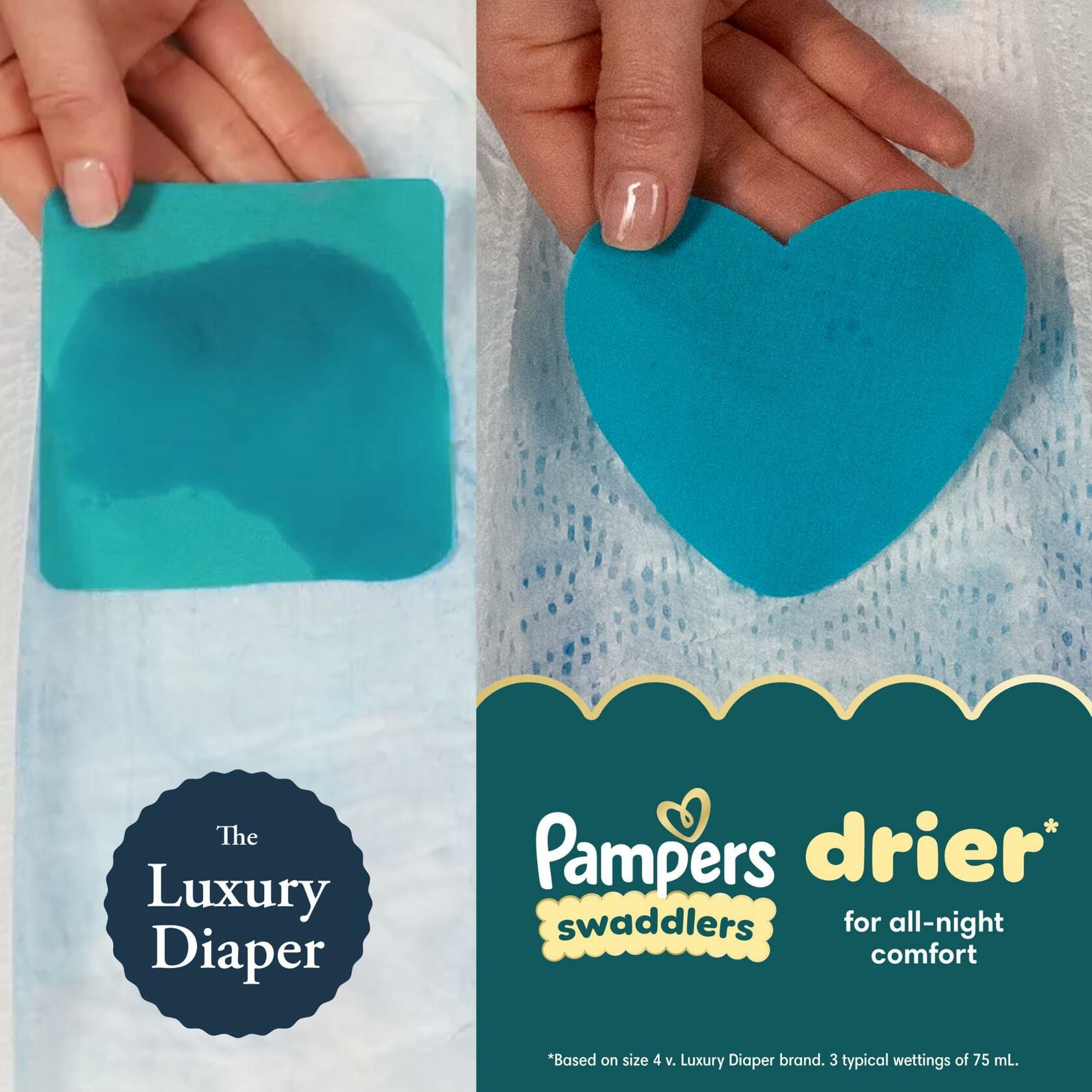 64 Count Pampers Swaddlers Diapers, Size 1 (8-14 lbs), Absorbent, Keeps Baby Dry