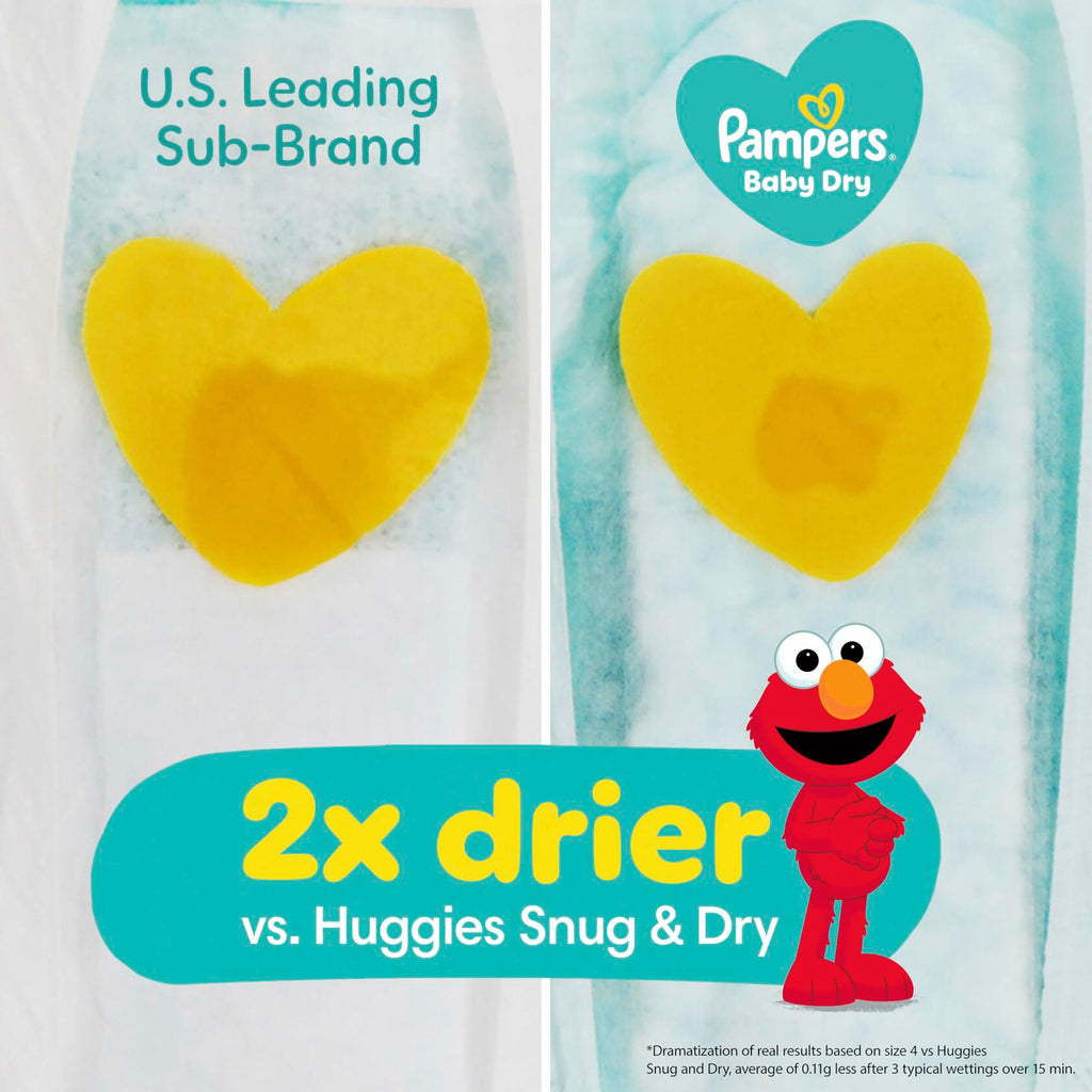 88 Count Pampers Diapers - Baby Dry - Size 1 Absorbent Disposable Infant Diaper