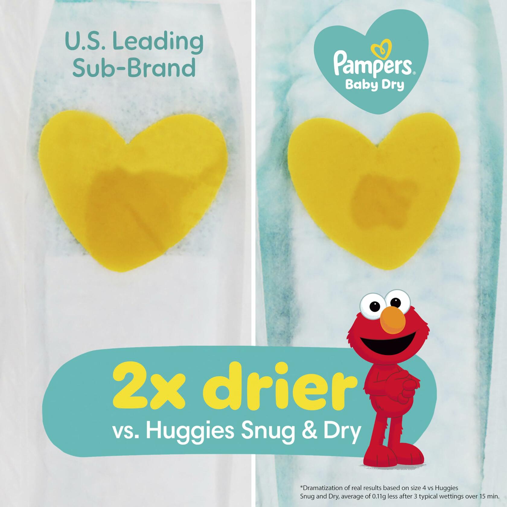 88 Count Pampers Diapers - Baby Dry - Size 1 Absorbent Disposable Infant Diaper