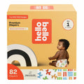 82ct Hello Bello Premium Diapers Size 1, Balloon Buddies & Crosshatch Cuties
