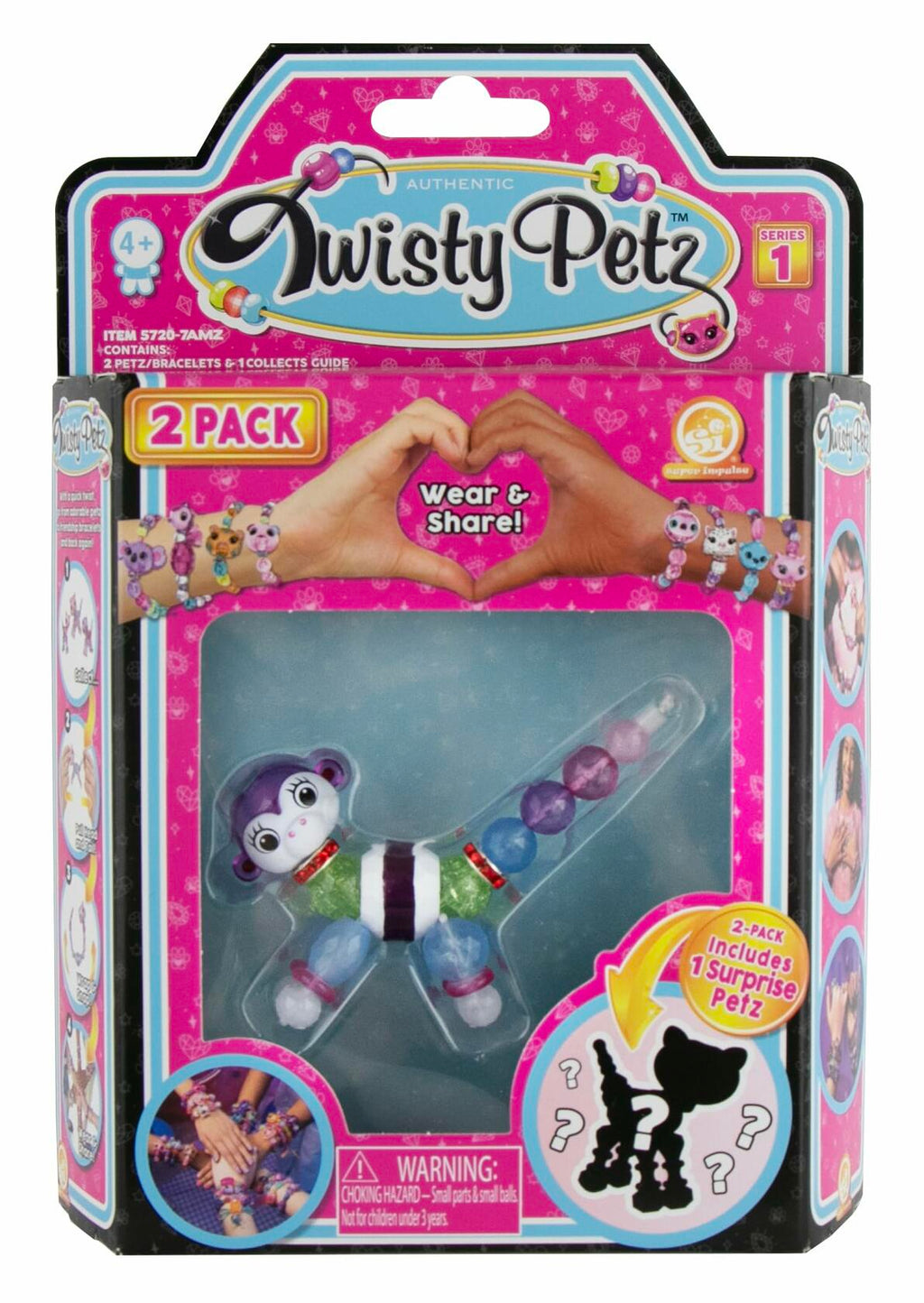 2-Pack Twisty Petz Ticklez Monkey - Includes 2 Collectible Petz: 1 You See, 1