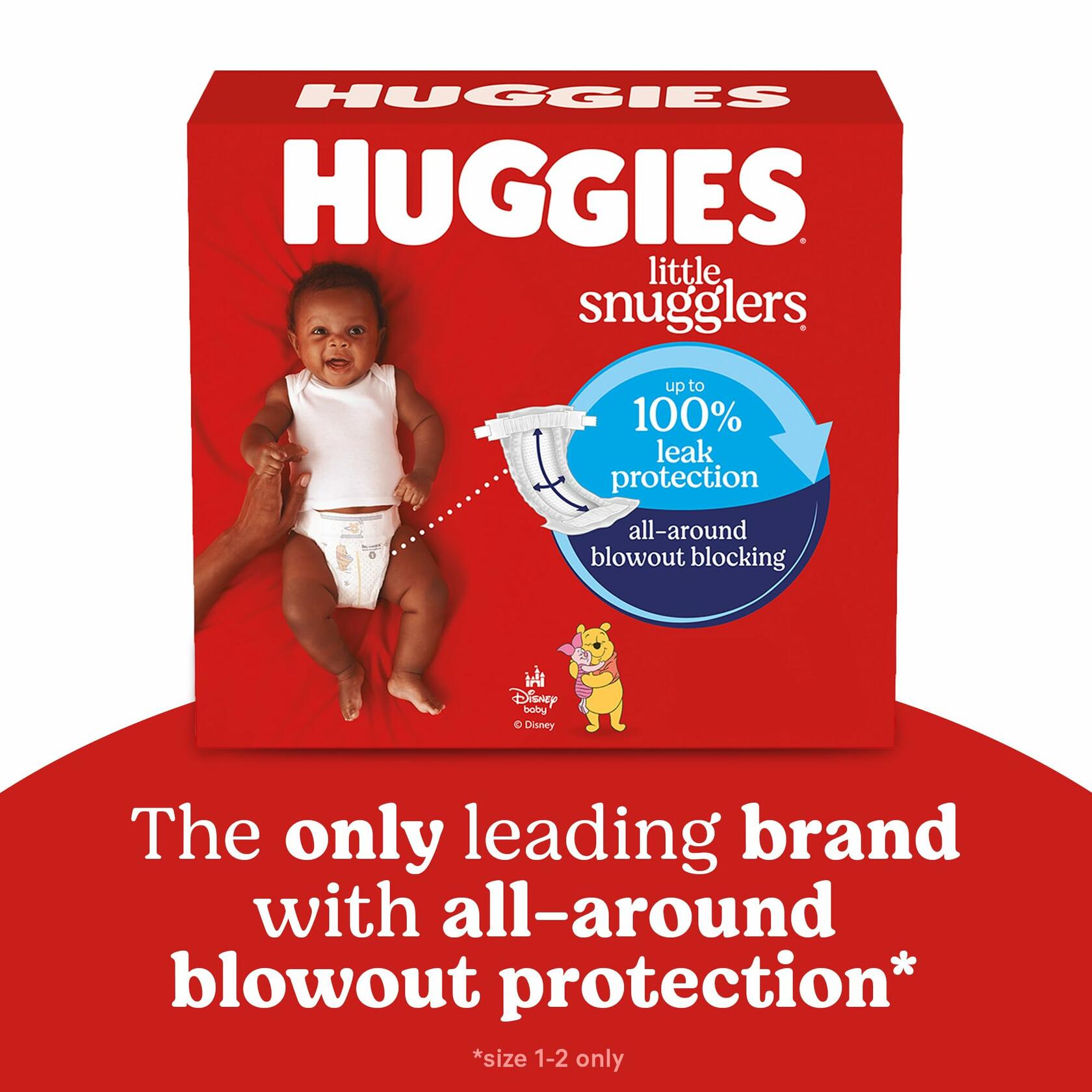 44 Count Huggies Size 4 Diapers, Little Snugglers Baby Diapers, Size 4 (22-37