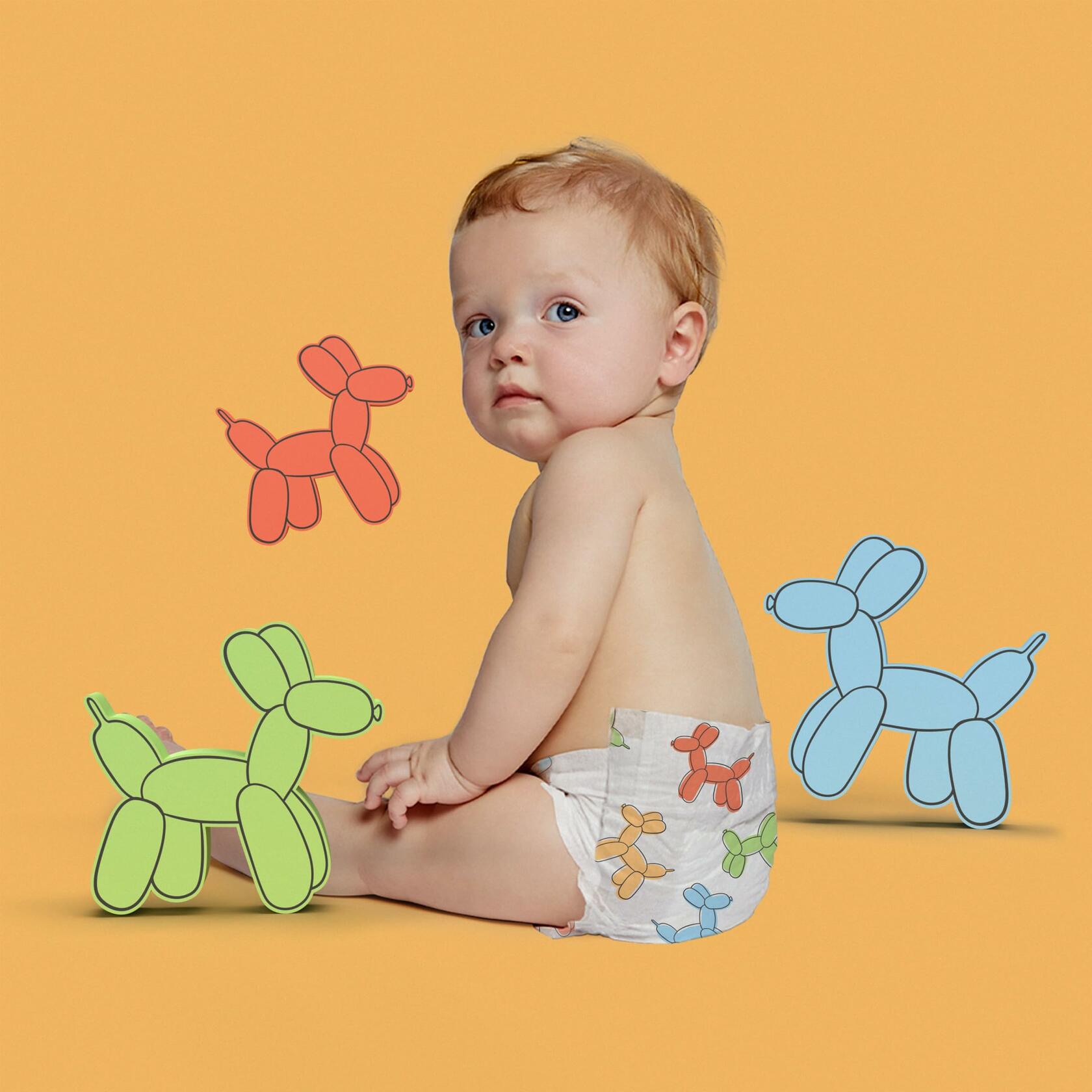82ct Hello Bello Premium Diapers Size 1, Balloon Buddies & Crosshatch Cuties