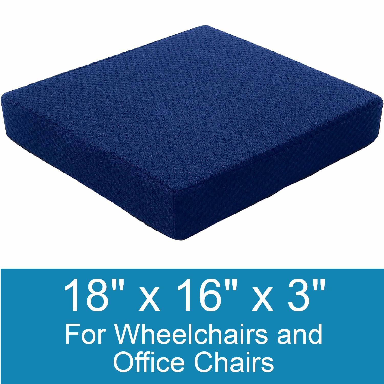 Carex Memory Foam Seat Cushion, 18" x 16" x 3", Office Chair Cushion and