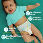 88 Count Pampers Diapers - Baby Dry - Size 1 Absorbent Disposable Infant Diaper