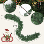 Hananona 9 FT Artificial Cedar Garlands, Real Touch Winter Cedar Pine Garland,