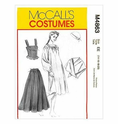 McCall's M4863 Misses' Colonial Costume Sewing Pattern Size EE (14-16-18-20)
