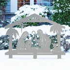 RealSteel Outdoor Nativity Scene Metal Yard Art | O Holy Night Christmas Lawn