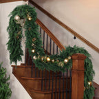 Hananona 9 FT Artificial Cedar Garlands, Real Touch Winter Cedar Pine Garland,