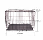 FOURPAW Durable,  35.6 x 22 x 24.5 Inches Foldable Metal Wire Dog Crate with