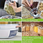 Wnnideo Rotating Grain Storage Bin 6 Grids Rice Container One-Click Output Large
