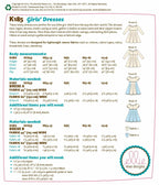 KWIK-SEW PATTERNS K0185 Girls' Dresses