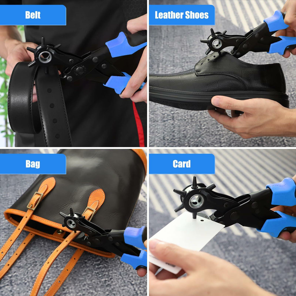 Diyife Professional Leather Hole Puncher, Full Set Punch Tool Kits for Belt,