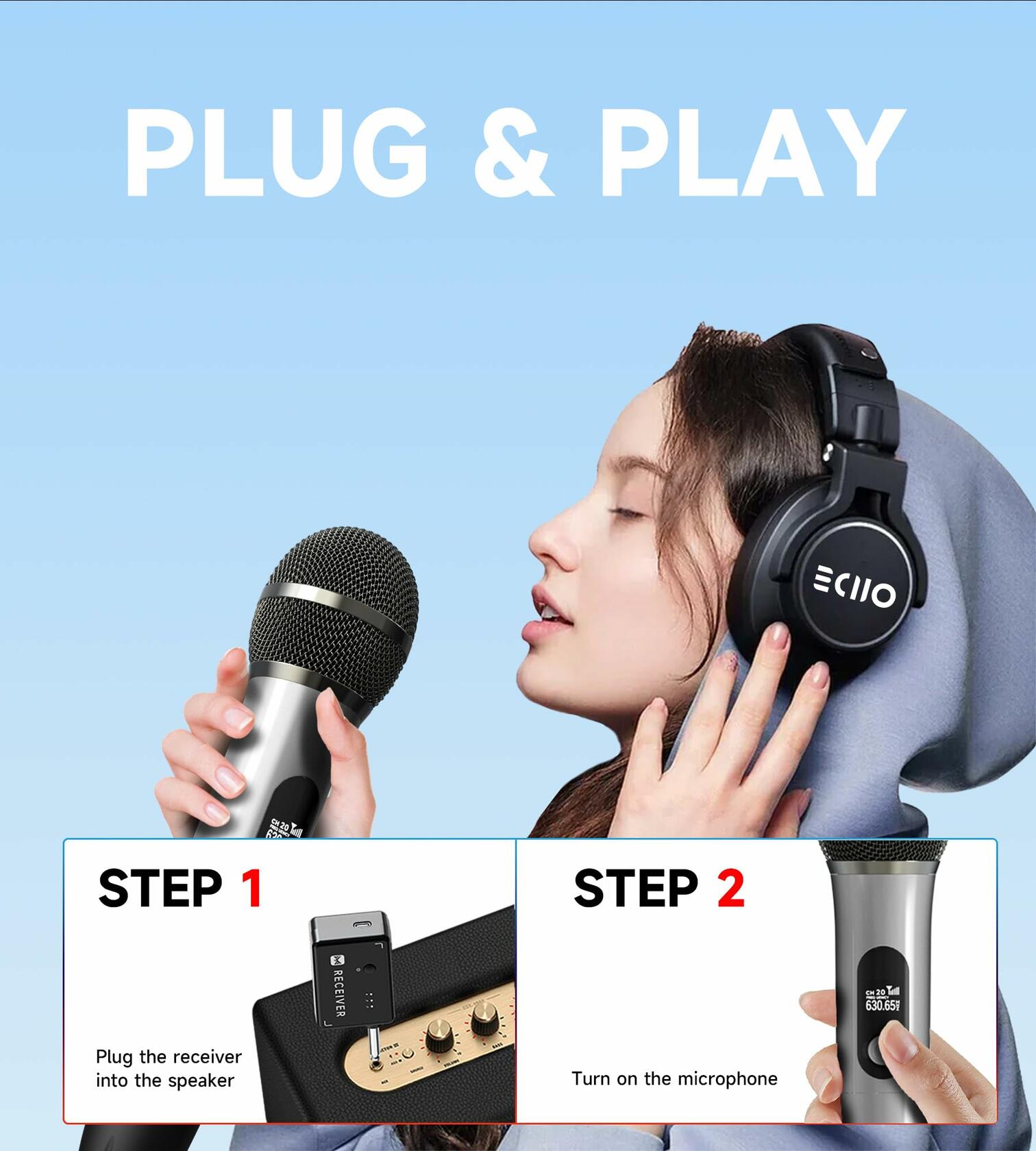 Wireless Microphones, Wireless Microphone with One-to-One Chip Connection, 40H