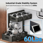 TISTAYA Under Sink Organizer, Metal Under Sink Organizers and Storage, Slide Out
