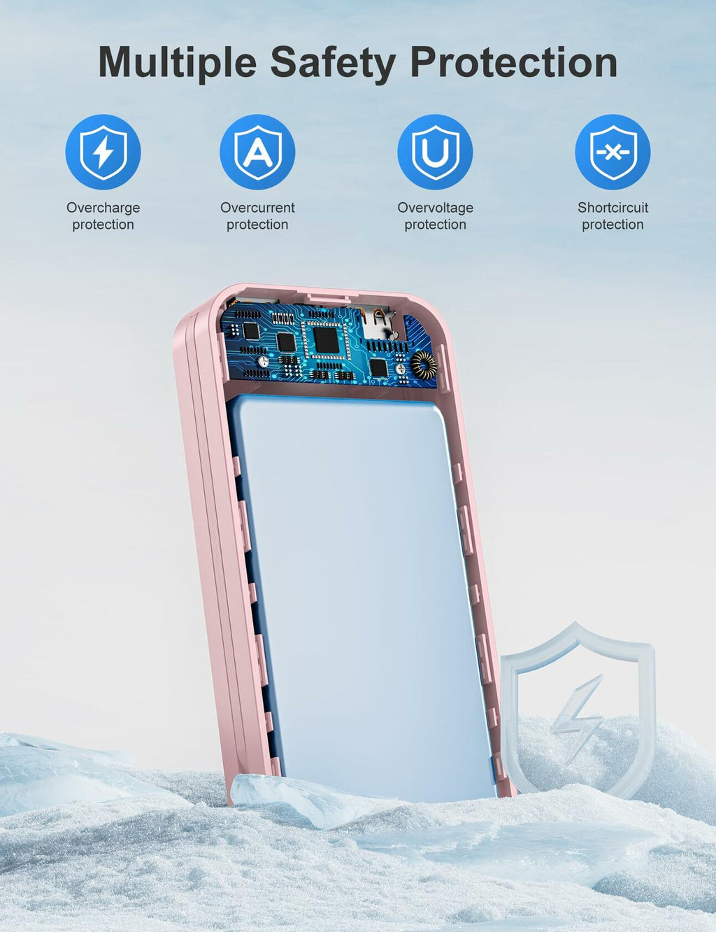 aonidi 20000mAh Ultra-Portable-Charger-Power-Bank PD20W with Built in Cables&AC