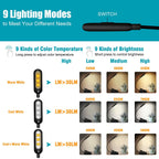 VAVOFO Rechargeable Reading Light 7 LEDs with 9 Color Temperature 9 Brightness