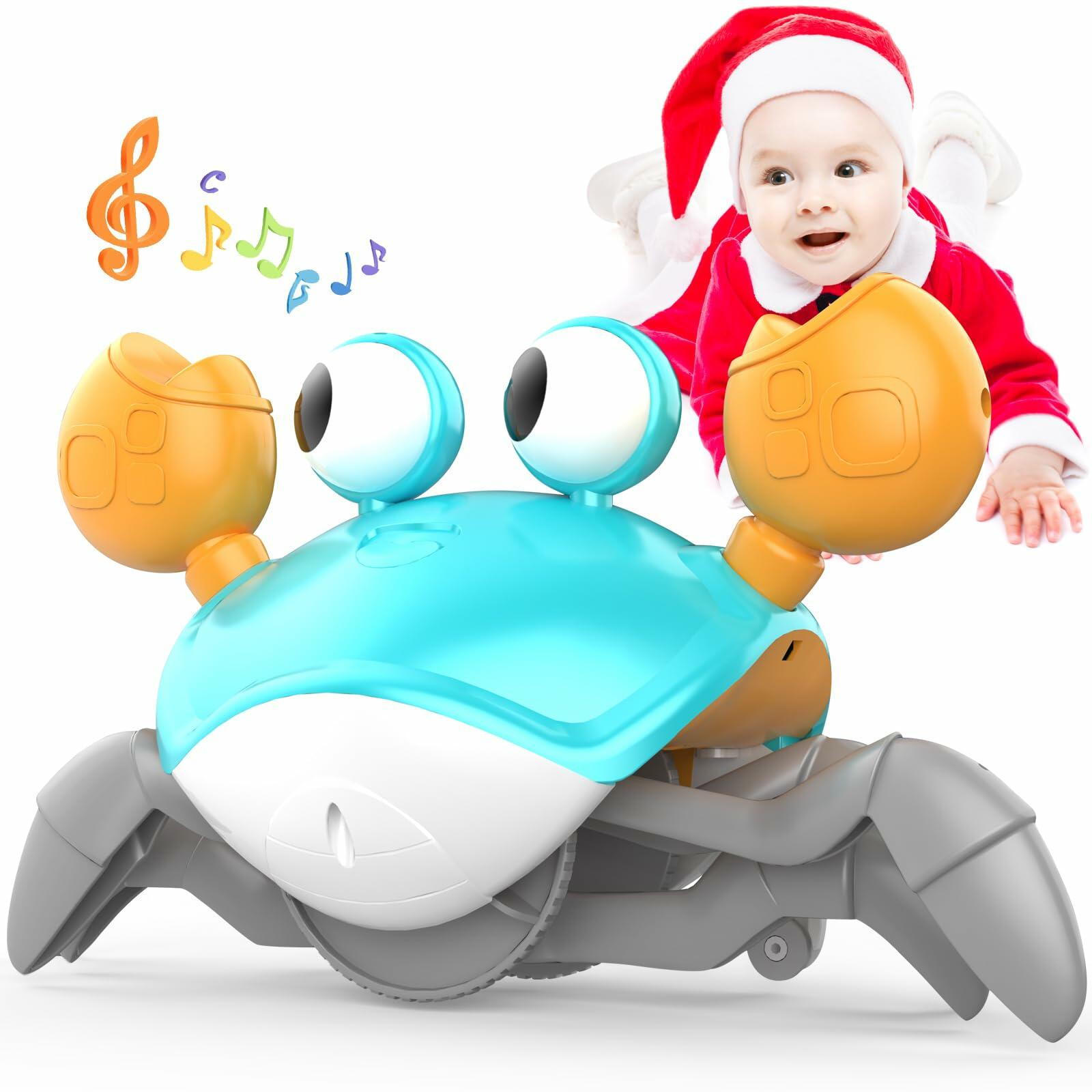 Yeaye Crawling Crab Baby Toys Infant - Tummy Time Toy Gifts for 3 4 5 6 7 8 9 10