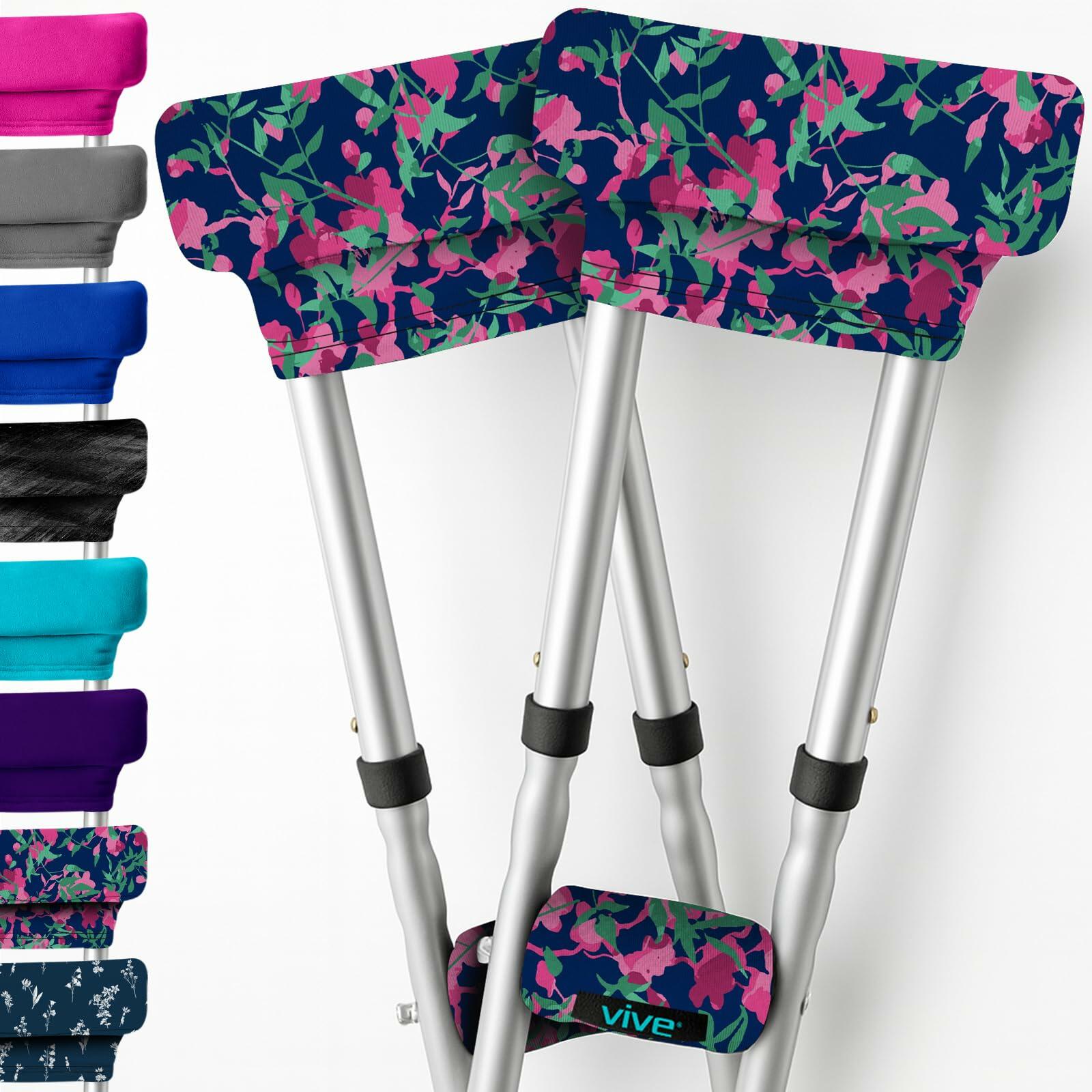 Vive Premium Crutch Pads & Hand Grips - Comfortable, Breathable, Machine