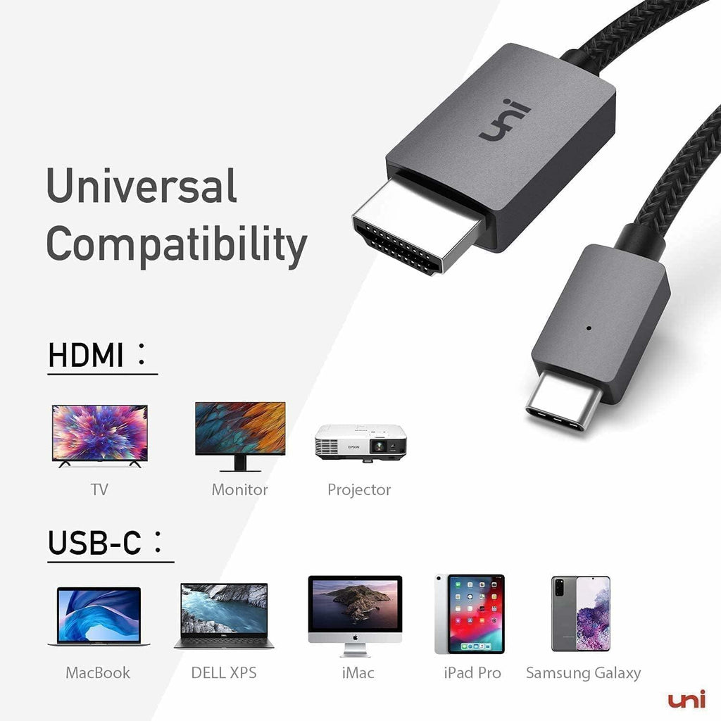uni USB C to HDMI Cable, [4K, High-Speed] USB Type C to HDMI Cable for Home